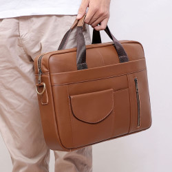 Bolsa de Couro Para Notebook Masculina 15.6 Polegadas