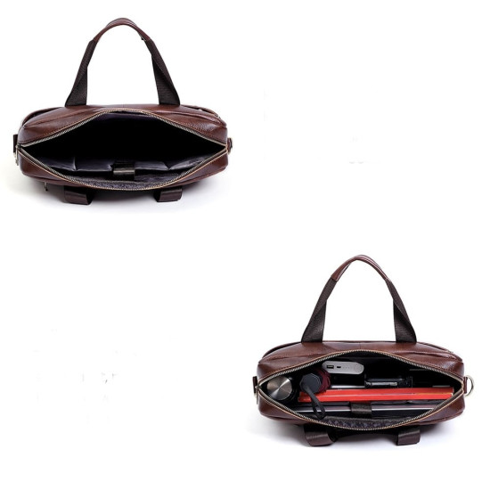 Bolsa de Couro Para Notebook Masculina 15.6 Polegadas