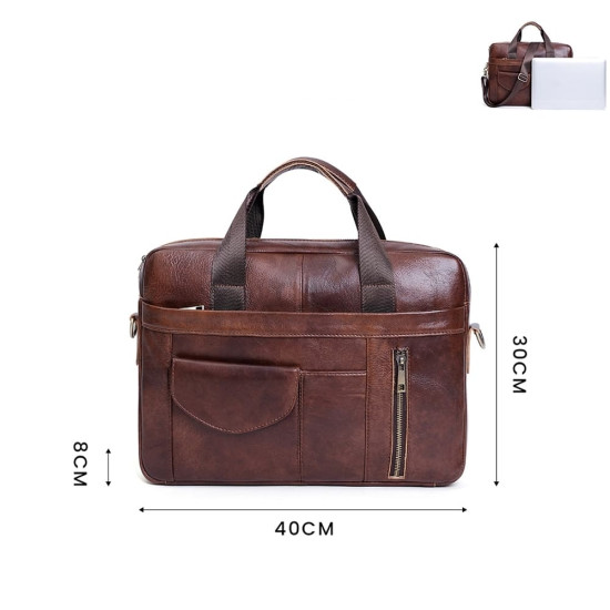 Bolsa de Couro Para Notebook Masculina 15.6 Polegadas