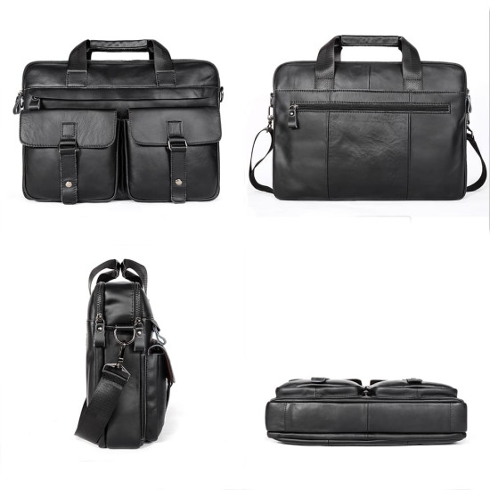 Pasta Executiva Masculina em Couro Legítimo 15.6 Polegadas