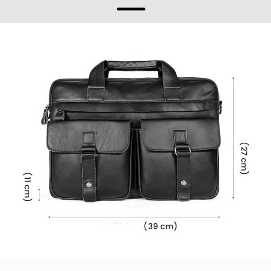 Pasta Executiva Masculina em Couro Legítimo 15.6 Polegadas