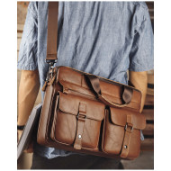 Pasta Executiva Masculina em Couro Legítimo 15.6 Polegadas