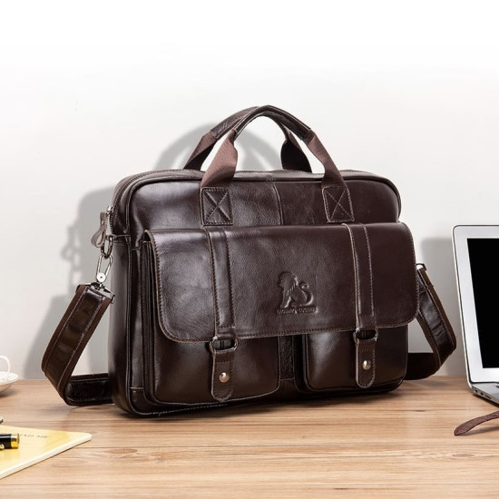 Pasta Executiva Masculina Couro Para Notebook 15.6 Polegadas