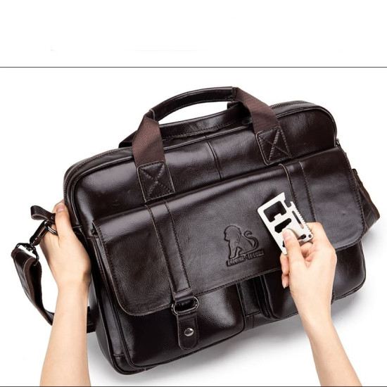 Pasta Executiva Masculina Couro Para Notebook 15.6 Polegadas