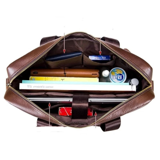 Pasta Executiva Masculina em Couro Legítimo 15 Polegadas