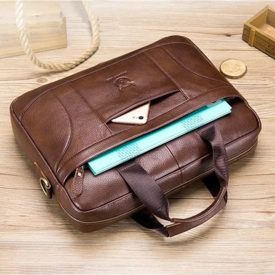 Pasta Executiva Masculina em Couro Legítimo 15 Polegadas