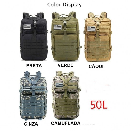 Mochila Tática Militar Impermeável USA