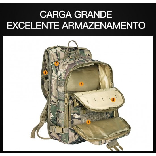 Mochila Tática 38 Litros Camuflada