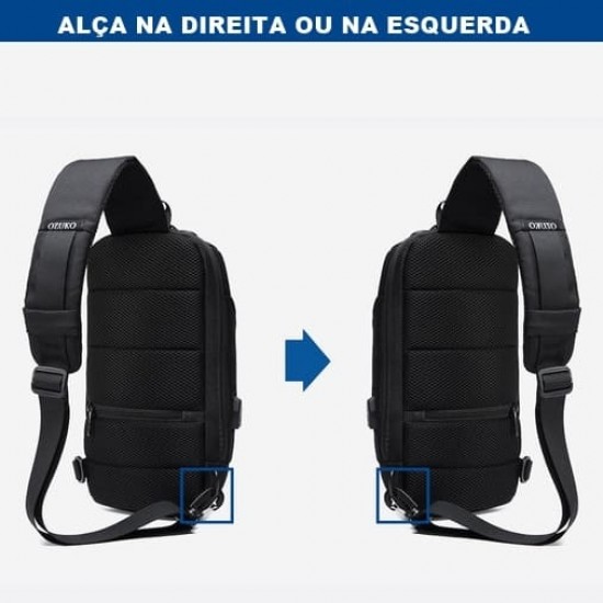 Mochila Antifurto USB Pesquena Transversal