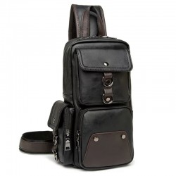 Mochila Transversal Masculina Couro