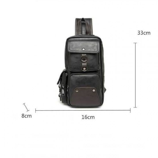 Mochila Transversal Masculina Couro