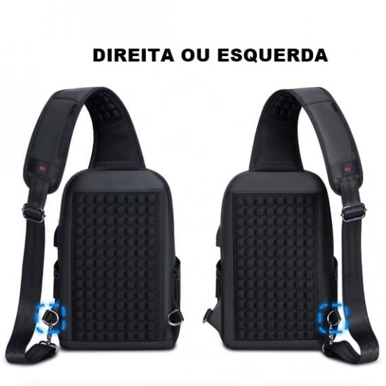 Mochila USB Masculina Transversal