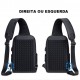 Mochila USB Masculina Transversal