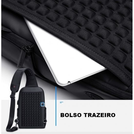 Mochila USB Masculina Transversal