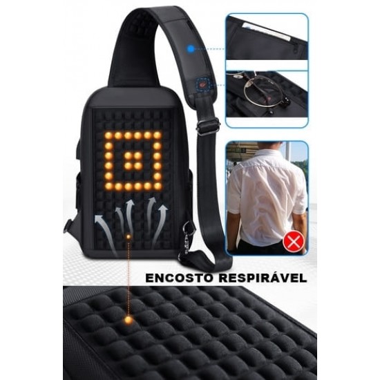 Mochila USB Masculina Transversal