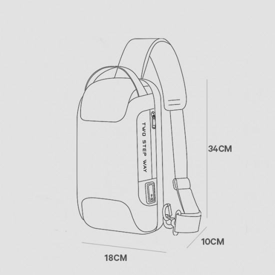 Mochila Transversal USB Antifurto 